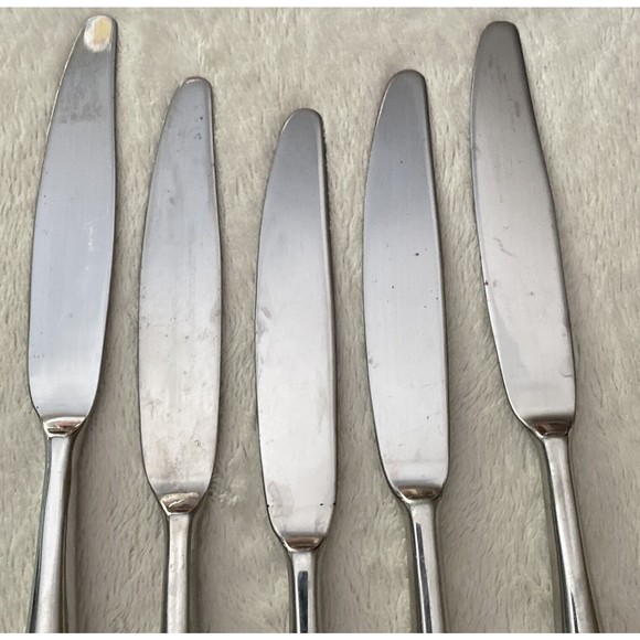 5 Modern Hollow Dinner Knives Gourmet Settings Stainless Alto 18/10 Plain Taper - Picture 3 of 8